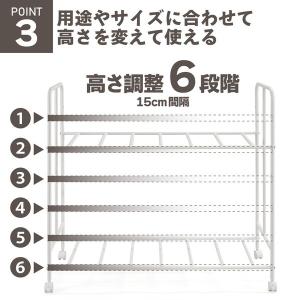 布団収納ラック ふとん収納 2段 キャスター付...の詳細画像4