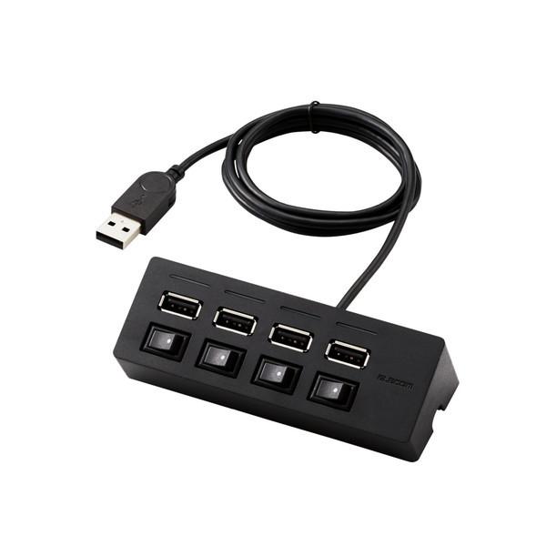 USBハブ ELECOM エレコム U2H-TZS428BBK USBHUB2.0 機能主義 個別ス...