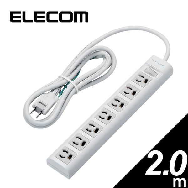 ELECOM T-Y3A-3720WH OAタップ 3P 7個口 マグネット 抜け止め スイッチ 2...