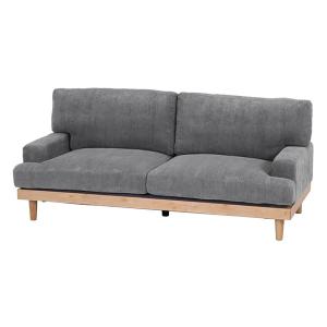 不二貿易 55283 コーデュロイソファ フェリーチェ 3P GY メーカー直送