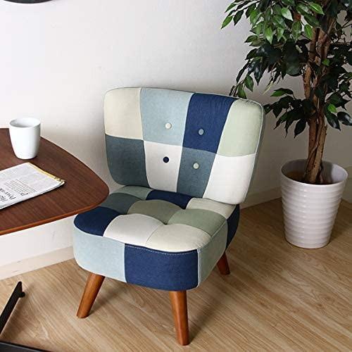 ソファ ソファー 1人掛けソファ リビングソファー ローソファー 1人掛け 一人掛け デニム パッチ...