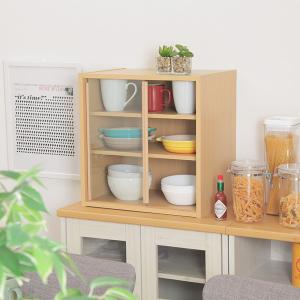 食器棚 ミニ食器棚 上置き キッチン収納 シェ...の詳細画像1