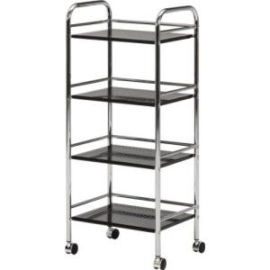 不二貿易 93398 マルチワゴン4段 BK/CR