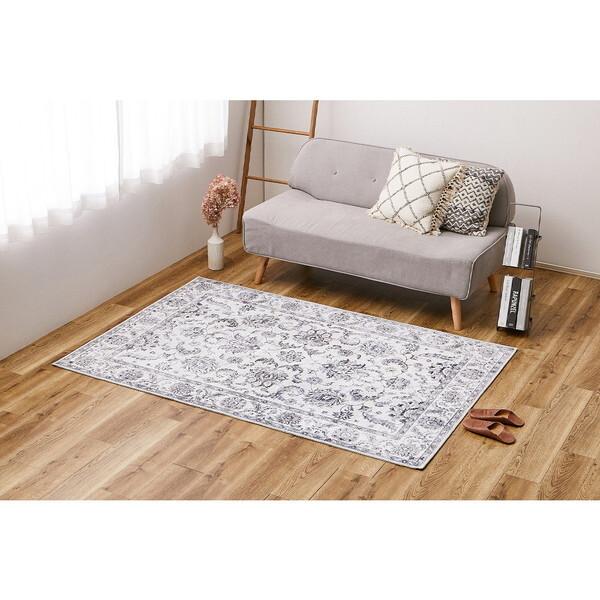 萩原 240639710 ネオクラシカル ソフトフランネルラグ ハーマル 130×190 グレー メ...