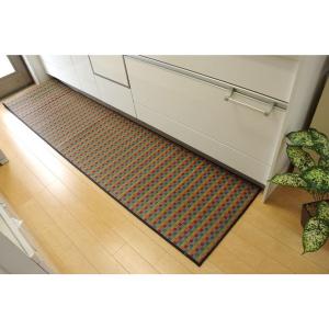 イケヒコ・コーポレーション 1080350306205 キッチンマット 270 い草ドット柄 マルチ ドロップ 約80×270cm 滑りにくい加工 メーカー直送