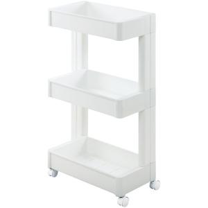 すき間収納 白 3段 収納 キッチン リビング トイレ コンパクト 不動技研 スマートワゴンFit W250-3段 ホワイト F2593