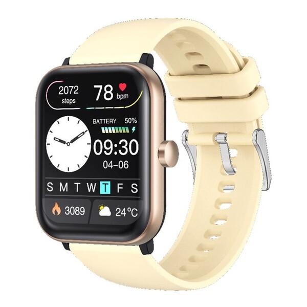 スマートウォッチ スマートR H-5 ベージュ 腕時計 時計 レディース メンズ 防水 運動 睡眠 ...