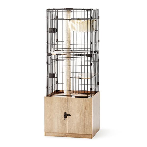 猫 PKC-600 アイリスオーヤマ 爪とぎ おしゃれ キャットケージ 隠れ家キャットケージ スリム...