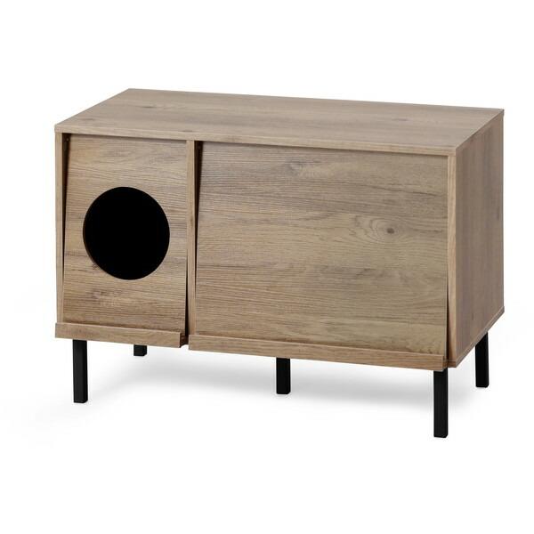 アイリスオーヤマ CTC-890アッシュブラウン/ブラック キャットトイレタリーキャビネット メーカ...