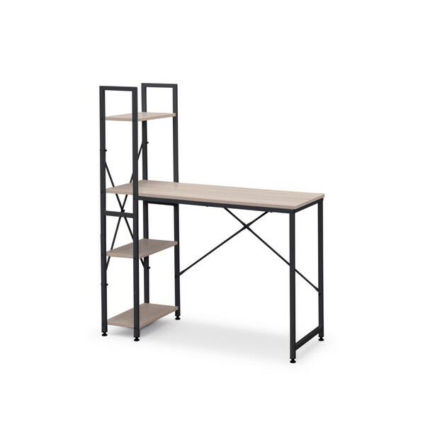 アイリスオーヤマ RDK-1042 ライトナチュラル/ブラック ラック付きデスク1000×420 メ...