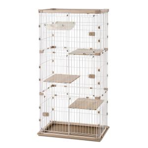 アイリスオーヤマ ウッディキャットケージ２段 PWCR-962 えるやま IRIS OHYAMA 猫 ケージ 2段 ウッディキャットケージ2段 PWCR