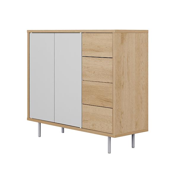 アイリスオーヤマ LRCS-795 ナチュラル/グレー リビングキャビネット金属脚付き メーカー直送