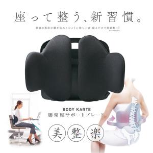 腰痛 対策 クッション 楽座 サポート プレート ボディカルテ 姿勢 矯正 美しい 習慣 負担軽減 骨盤 背筋 座るだけ 腰当て