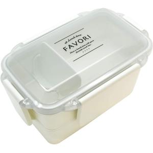 オーエスケー DISH UP LUNCH No.2 ランチボックス2段 ホワイト 600ml PWD-600