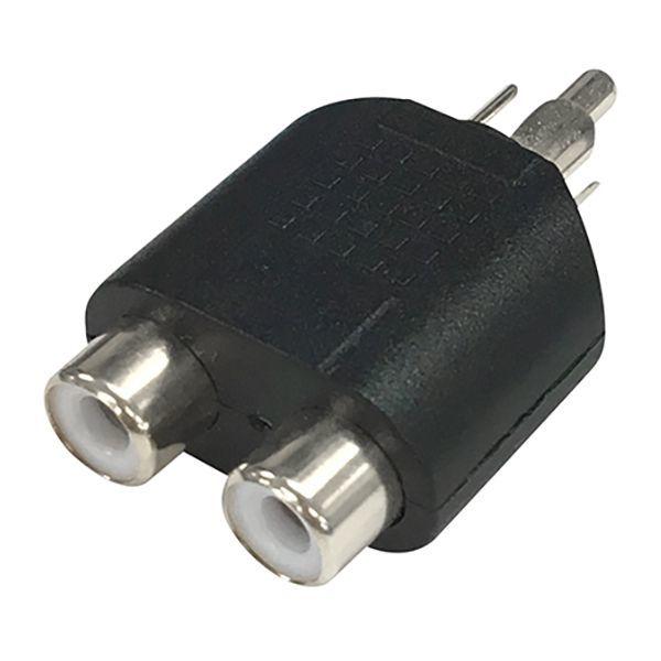 オーム電機 AUD-P3043S 2口変換アダプター RCAピンジャックx2-RCAピンプラグ