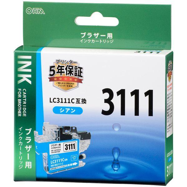 オーム電機 INK-BR3111-C ブラザー互換 LC3111 染料シアン