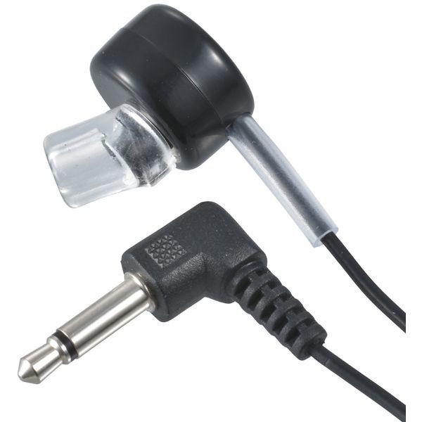 オーム電機 EAR-B351L-K 片耳モノラルイヤホン φ3.5 L型 ラジオ用 1m 黒