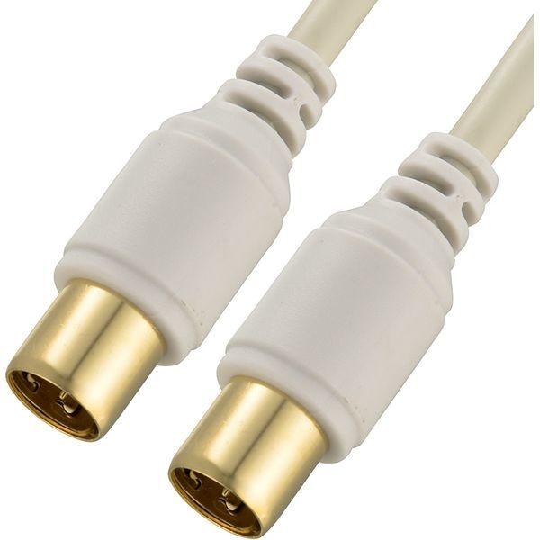 オーム電機 ANT-C2S2SS-W TV接続ケーブル 4K8K 2C I-I型 2m