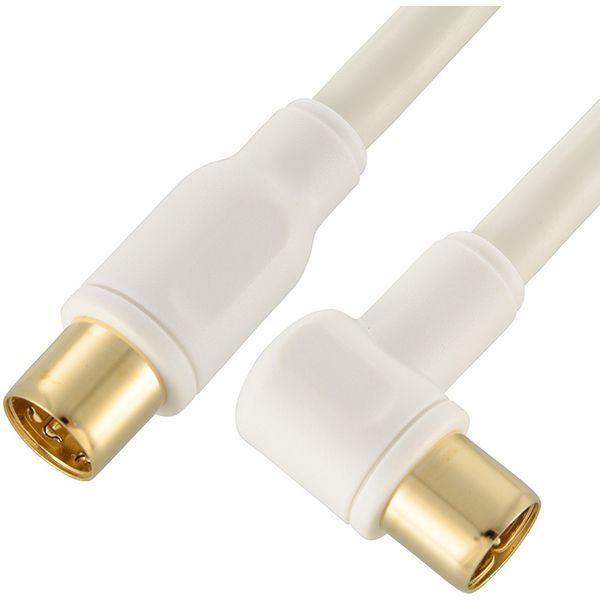 オーム電機 ANT-C5S4SL-W TV接続ケーブル 4K8K 4C I-L型 5m