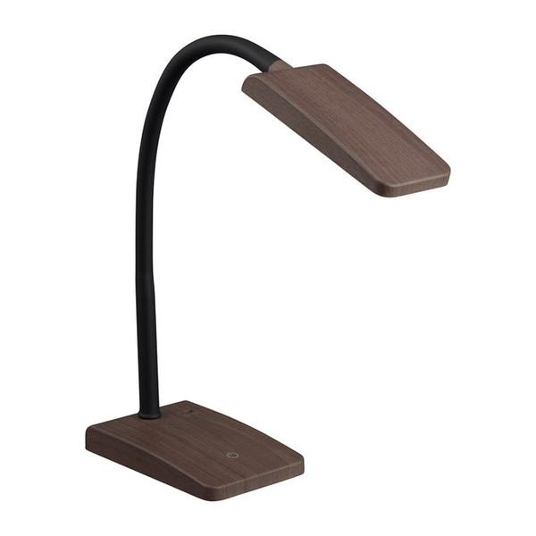 オーム電機 DS-LS20-T ブラウン木目調 LEDデスクライト 昼白色