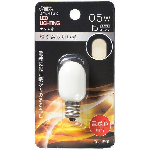 オーム電機 LDT1L-H-E12 13 LEDナツメ球 装飾用 T20/E12/0.5W/15lm...