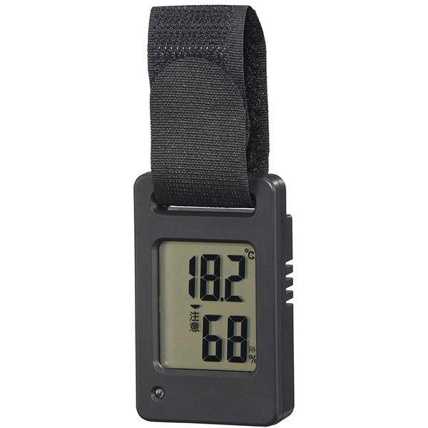 オーム電機 TEM-801-K ポータブルデジタル温湿度計 ブラック