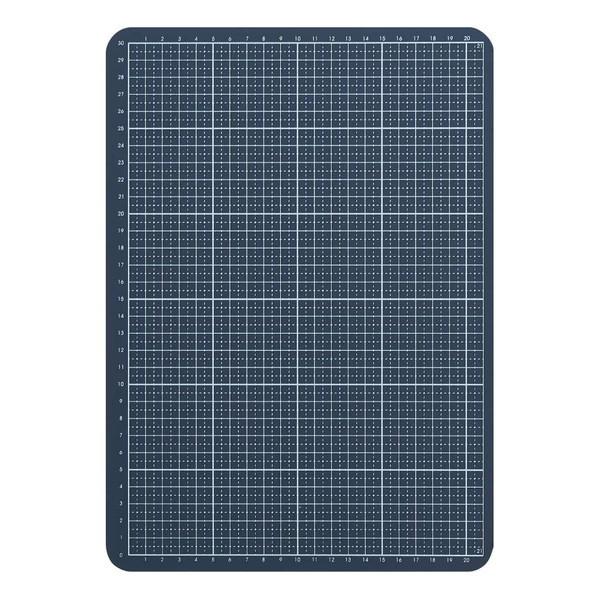 KING JIM 小さくたためるワイドカッターマット 7804 ネイビー