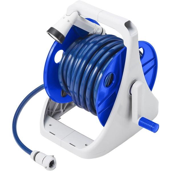 ホースリール 30ｍ おしゃれ コンパクト 洗車 水やり ガーデニング グリーンライフ PRQ-30...