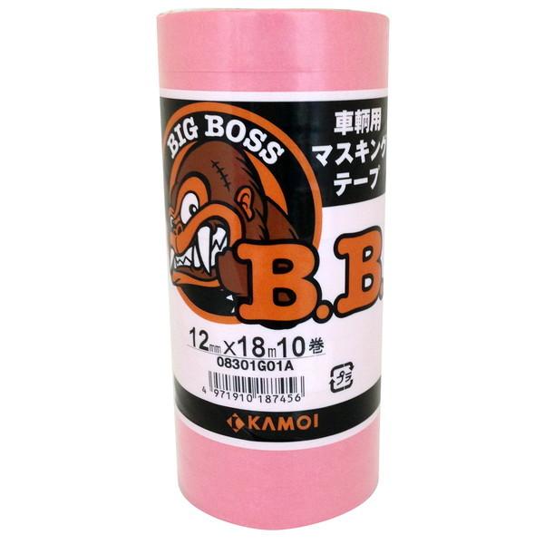 カモ井 BIG BOSS 車両塗装用マスキングテープ 10巻パック 12mm×18m