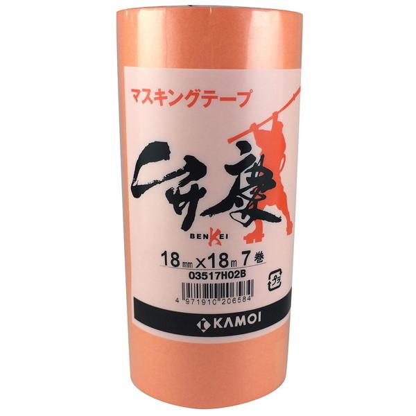 カモ井 弁慶 建築塗装用マスキングテープ 18mm×18m 7巻パック