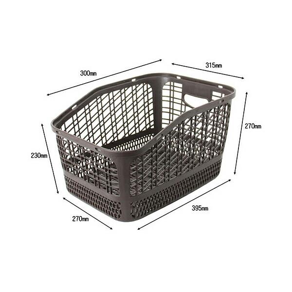 サギサカ 48952 特大樹脂製リヤバスケット ブラウン