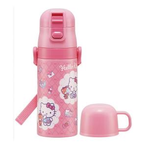 OSK（オーエスケー） 水筒 450ml ストロー付ステンレスボトル ハロー