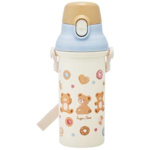 スケーター PSB5SAN Suger Bear 子供用 直飲み 水筒 プラスチック 480ml ワンプッシュ開閉 食洗機対応 日本製 女の子