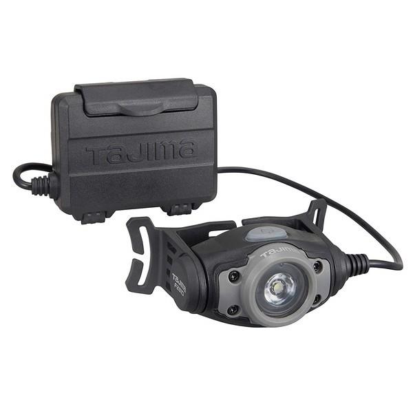 タジマ LE-F281D-GR グレー LEDヘッドライト ヘルメット装着 大径照射 手元作業 防沫...