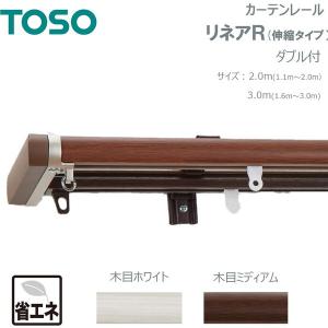 TOSO 伸縮式カーテンレール リネアR 木目...の詳細画像1