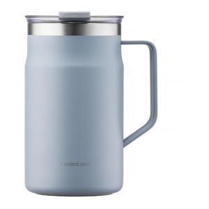 ベストコ LHC4282OBLU ブルー ロック&amp;ロック メトロ マグカップ (ふた付き 保温 保冷 ステンレス 600ml 大きめ)