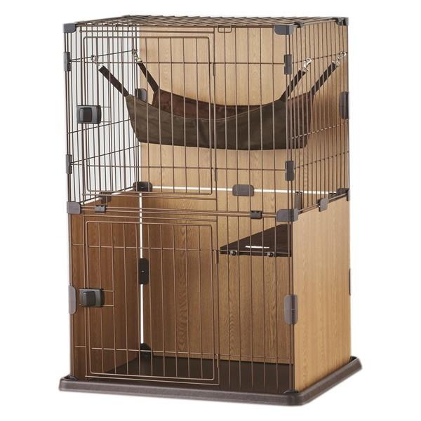 ボンビアルコン スリムキャットサークル 2段タイプ 猫用 ペット用 ケージ 室内サークル ハンモック...