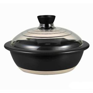 HARIO（ハリオ） フタがガラスの土鍋9号 満水容量3000ml 耐熱陶器