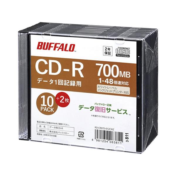 BUFFALO RO-CR07D-012CWZ 光学メディア CD-R PCデータ用 700MB 法...