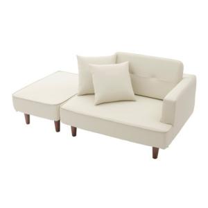 CELLUTANE NAP カウチソファ PVCホワイト 日本製 座面ポケットコイル 二人掛け A969p-598WH メーカー直送