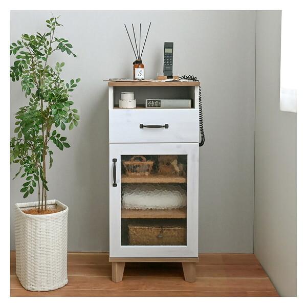 4FUL RV90-40LC WH/GN ホワイト/グレーナチュラル リビスト スリムキャビネット ...