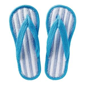 アイメディア 1009790 足さらさらインド綿スリッパ鼻緒 ブルーL