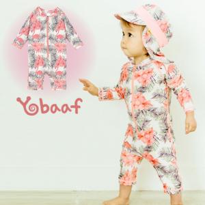 ベビー 水着 Yobaaf ロンパース水着 フラミンゴ 長袖ラッシュガード