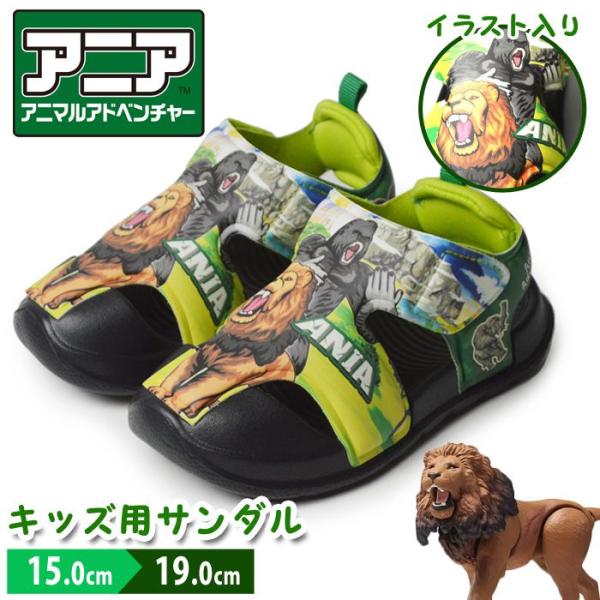 ANIA アニア サンダル キッズ アニマルアドベンチャー アウトドアサンダル ビーチサンダル ベル...