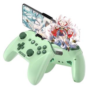 ワイヤレス コントローラー Switch/PC/IOS/Android全対応【方向ボタンレイアウト可能/背面ボタン/スマホホルダー付き】プロコン ゲームパッド 自動連｜apricotgood