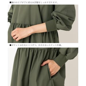 ワンピース感覚で着れる たっぷりギャザー割烹着...の詳細画像4