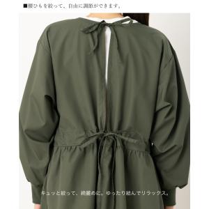 ワンピース感覚で着れる たっぷりギャザー割烹着...の詳細画像5