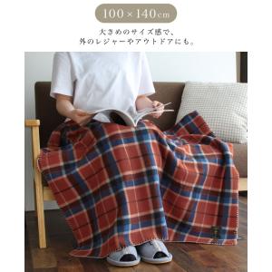 チェックかがりフリースブランケット 100×1...の詳細画像4