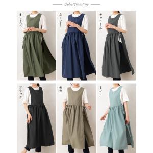 サイドリボンギャザーエプロン 日本製 超軽量 ...の詳細画像1