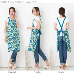 ラミネート加工生地使用花柄トリミング用エプロン...の詳細画像1